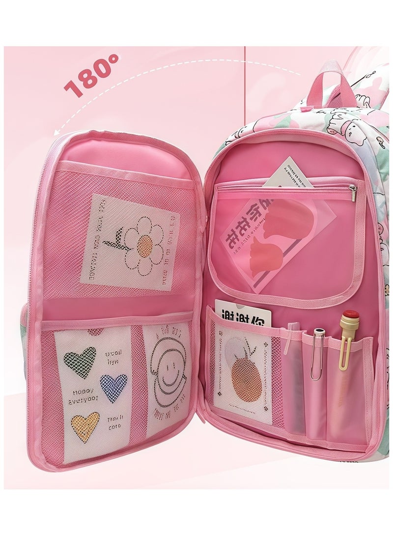 Durable Student Backpack With Reduced Load, Spine Protection, 180-Degree Side-opening Backpack, 32*45*14CM - Image 2