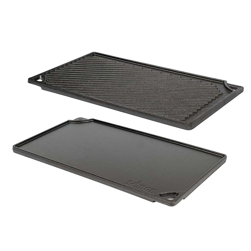 Lodge Rectangular Enameled Reversible Cast Iron Grill Griddle 41cm LDP3