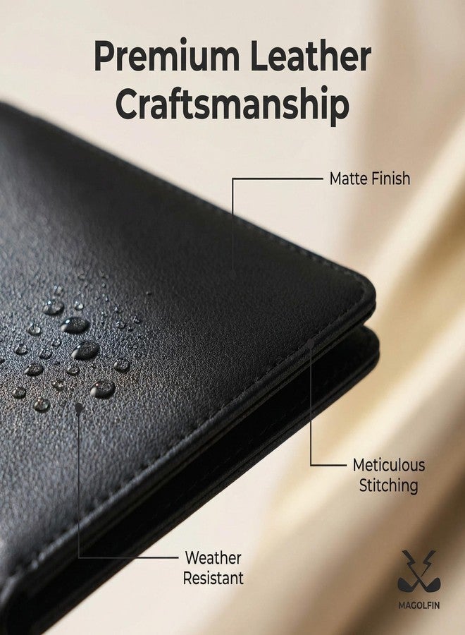 MAGOLFIN Magnetic Golf Scorecard Holder, Premium Leather Golf Yardage Book, Fits Standard Score Books, Securely Attaches to Golf Cart Accessories for Easy Access, Ideal Golf Accessories Gift for Men - Image 4