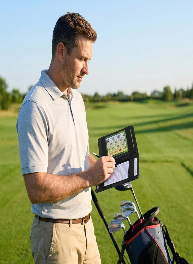 MAGOLFIN Magnetic Golf Scorecard Holder, Premium Leather Golf Yardage Book, Fits Standard Score Books, Securely Attaches to Golf Cart Accessories for Easy Access, Ideal Golf Accessories Gift for Men - Image 5