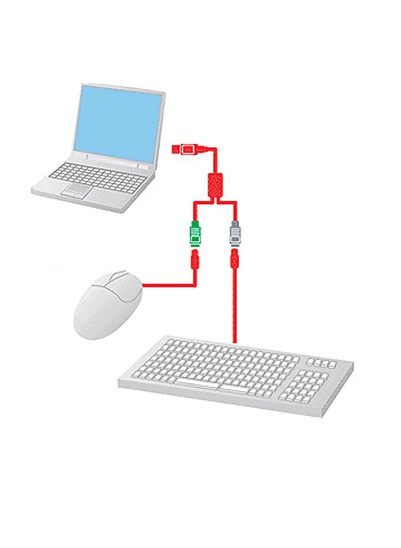 AROAQ USB Male To PS2 Female Converter, Strong And Durable PS2 Keyboard To USB Adapter, Lightweight Portable Cable Cord Converter Adapter Compatible With PS2 Keyboard Mouse, (1pc, White) - Image 2