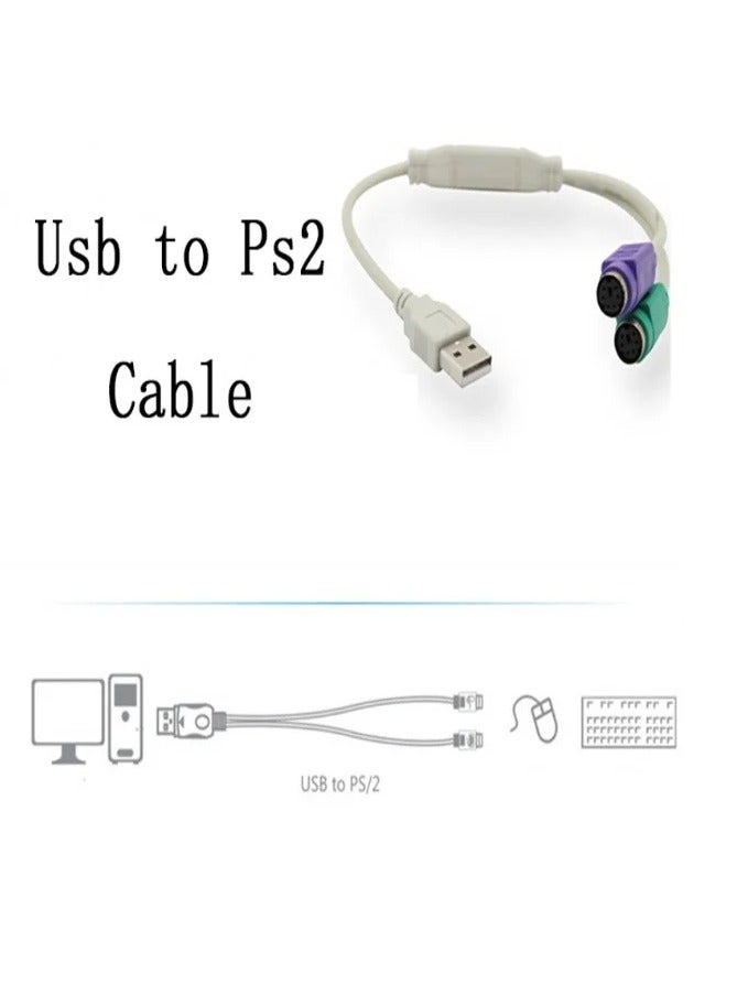 AROAQ USB Male To PS2 Female Converter, Strong And Durable PS2 Keyboard To USB Adapter, Lightweight Portable Cable Cord Converter Adapter Compatible With PS2 Keyboard Mouse, (1pc, White) - Image 3