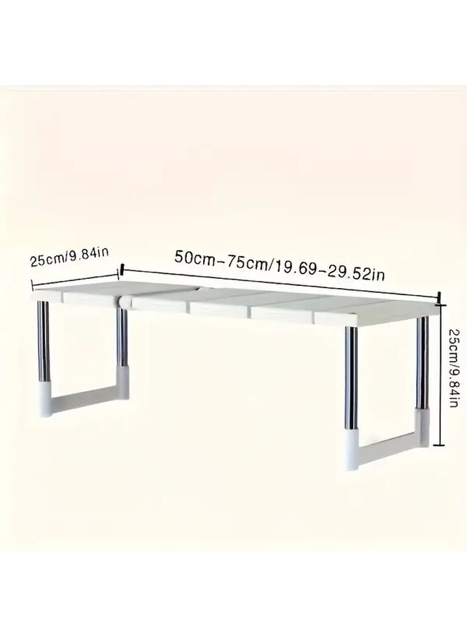 1 Piece Single Layer Expandable Under Sink Organizer Rack With Pull Out Shelf Multifunctional Stainless Steel And Plastic Floor Mount Utility Rack Space Saving Storage For Kitchen And Bathroom Instructions And Installation Video Link Included - Image 4