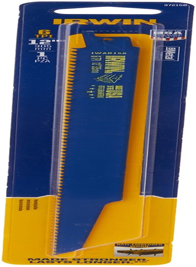 IRWIN Tools Nail-Embedded Wood Cutting Reciprocating Saw Blade, 12-Inch, 6 TPI (372156) - Image 2
