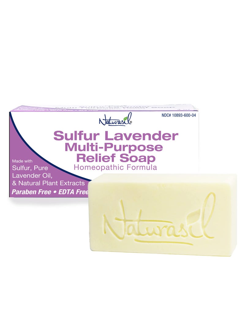Naturasil - Naturasil 10% Sulfur Lavender Soap Bar Natural Skin Treatment for Acne, Bug Bites, Warts Treatment, Viral Bumps, Nodes & Itching | for Kids & Adults |113 grams - Image 1