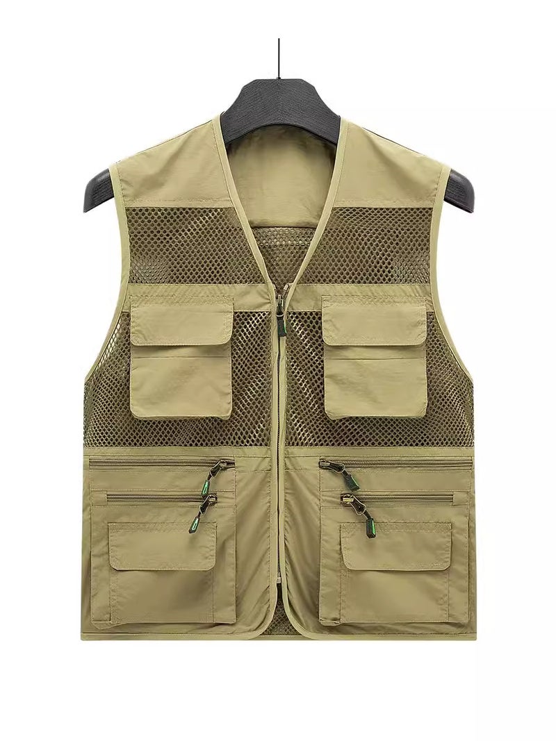 2024 Multi-Pocket Mesh Cargo Vest Functional Thin Mesh Vest For Fishing, Pography, And Mountaineering Workwear Style - Image 2