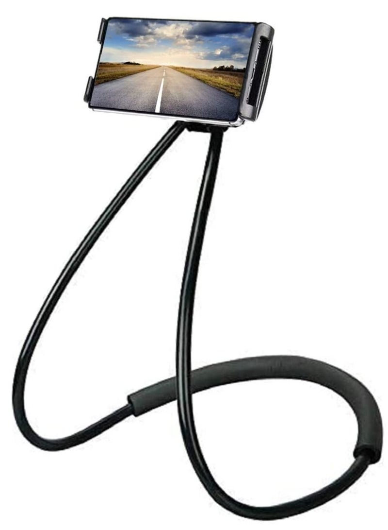 ELTRAZONE Lazy Bracket - Universal Hanging on Neck Lazy Phone Holder DIY Free Rotating Stand on Table Smart Multiple Functions Mobile Phone Mount Stand(Black) - Image 1