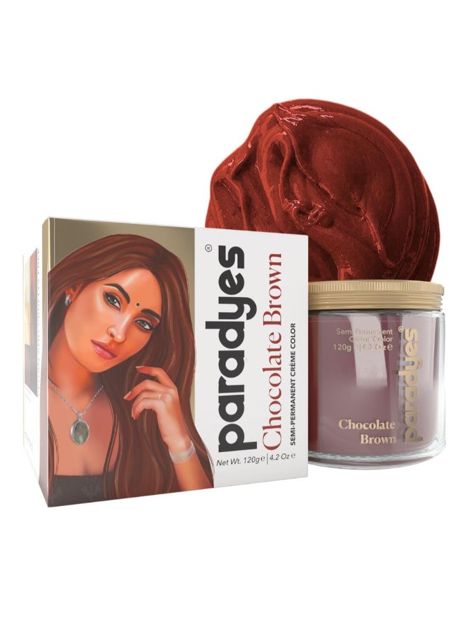 Paradyes Top-Up Semi-Permanent Chocolate Brown Diy Conditioner Based Hair Colour, 120 Gm,All,Unscented,1 Count - Image 1