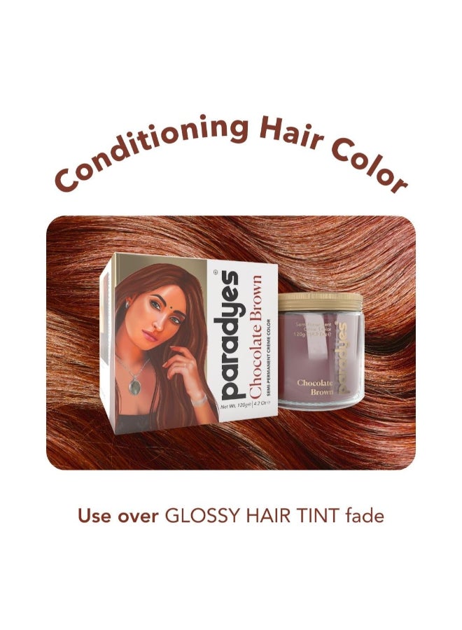 Paradyes Top-Up Semi-Permanent Chocolate Brown Diy Conditioner Based Hair Colour, 120 Gm,All,Unscented,1 Count - Image 2
