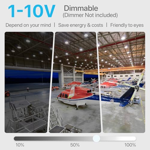 HYPERLITE UFO LED High Bay Light: 150W 21,750LM (145LM/W) 1-10V Dimmable High Bay Led Lights, UL Listed 4000K High Bay LED Lights for Shop Barn Garage, Alternative to 600W MH/HPS, 5-Year WNTY - Image 5