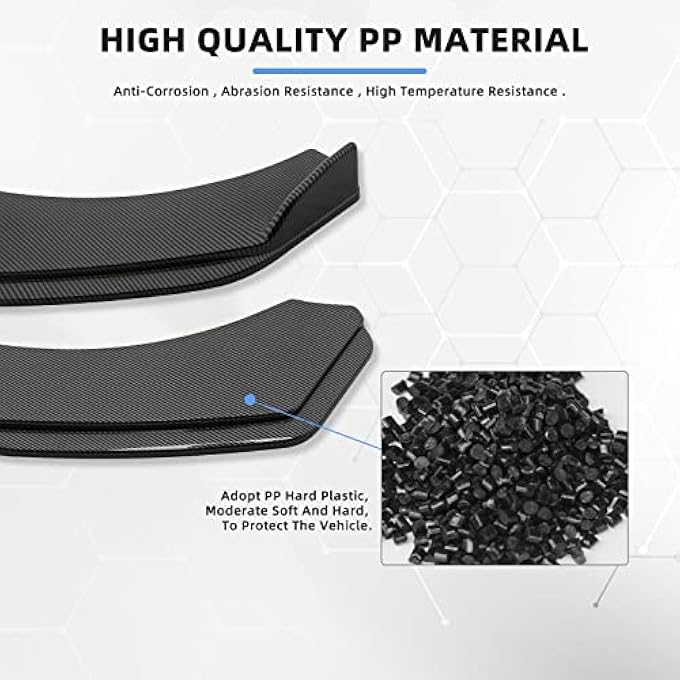 keepdsgn Front Lip Bumper Splitter Universal Kit Compatible with Subaru WRX Dodge Charger Camaro Q50 & Most Sedan - Sharp,Carbon Fiber,Red Tongue - Image 5