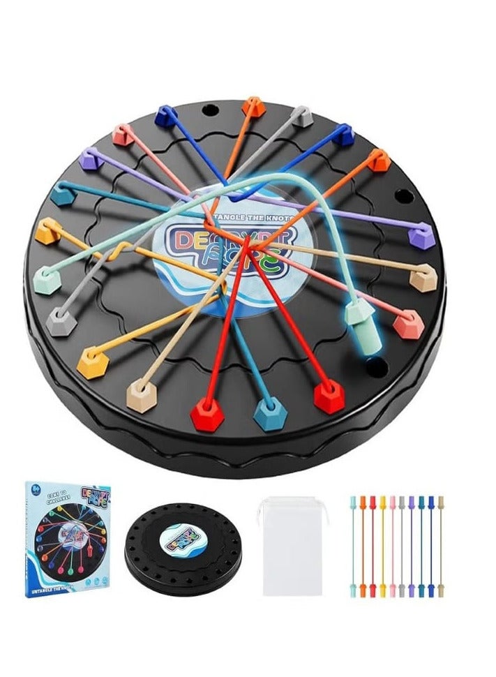 Untangling Ropes Puzzle Game - Logic and Strategy Training, Family-Friendly Knot Challenge with Adjustable Difficulty, Portable Travel Brain Game - Image 1
