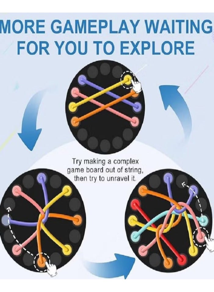 Untangling Ropes Puzzle Game - Logic and Strategy Training, Family-Friendly Knot Challenge with Adjustable Difficulty, Portable Travel Brain Game - Image 3