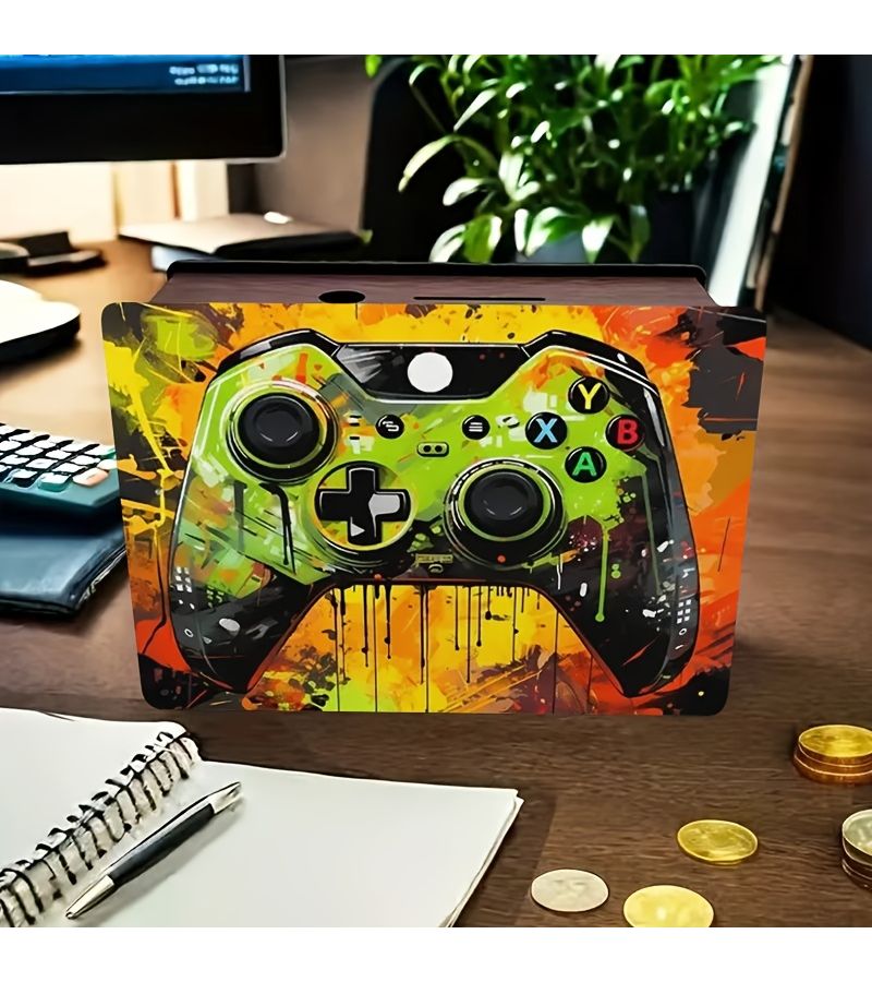 Handcrafted Wooden Coin Bank Reusable Storage Box 1pc - Image 5