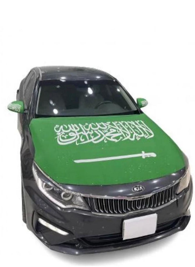 MARAH TOYS - Car Flag, Saudi Flag On The Car, Car Hood Cover For Saudi National Day, Large Size Suitable For All Cars - Image 1