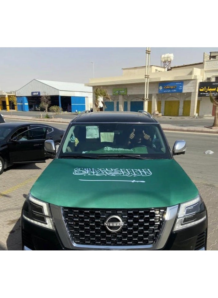 MARAH TOYS - Car Flag, Saudi Flag On The Car, Car Hood Cover For Saudi National Day, Large Size Suitable For All Cars - Image 1