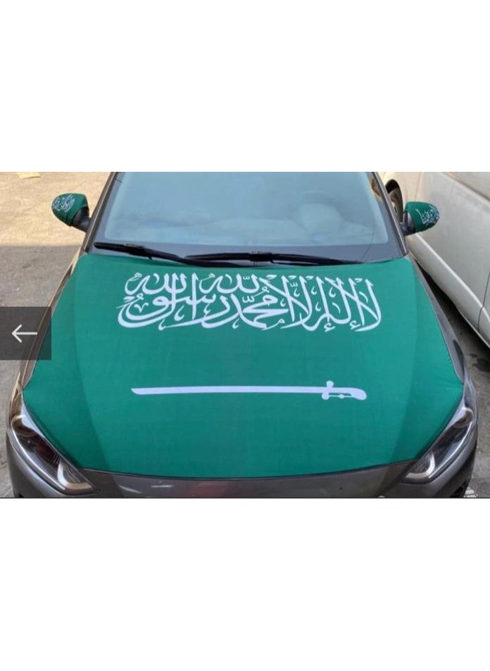 MARAH TOYS - Car Flag, Saudi Flag On The Car, Car Hood Cover For Saudi National Day, Large Size Suitable For All Cars - Image 1
