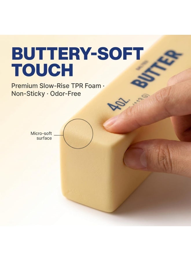 2pcs Butter Squishy Toy, Realistic Slow-Rise Salted Butter Stick Stress Reliever, Soft TPR Squeeze Sensory Fidget for Kids & Adults, Funny Prank Gag Gift - Image 5