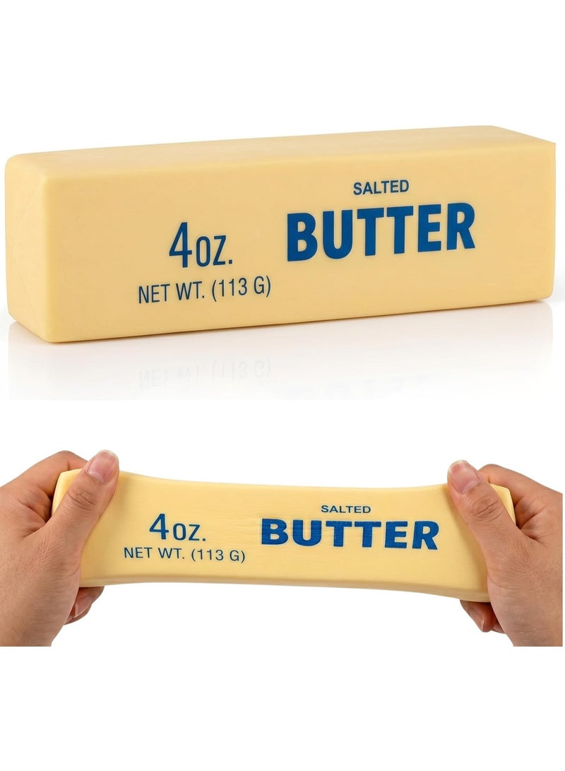 2pcs Butter Squishy Toy, Realistic Slow-Rise Salted Butter Stick Stress Reliever, Soft TPR Squeeze Sensory Fidget for Kids & Adults, Funny Prank Gag Gift - Image 1
