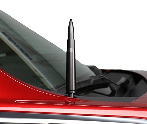 Votex Made in USA 50 Caliber Black Bullet Aluminum Antenna Fits Ford F150 F250 F350 Jeep Wrangler Gladiator Toyota Tacoma Tundra Chevrolet Silverado GMC Sierra Accessories - Image 1