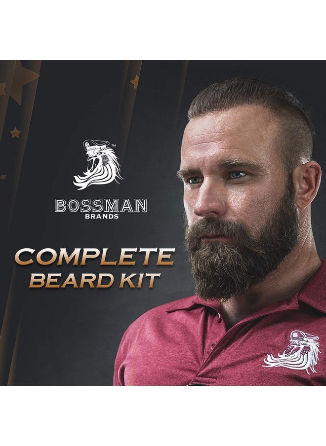 bossman - Ossman Complete Beard Kit Men'S Beard Oil Jelly Fortify Shower Conditioner Balm Mustache Wax And Comb Beard Softener Growth Care And Grooming Products Kit (Stagecoach) - Image 1