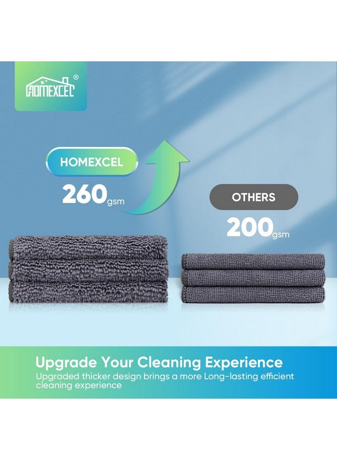 Showstopper HOMEXCEL Microfiber Cleaning Cloth, 12 Pack Premium Microfiber Towels for Cars, Lint Free, Scratch-Free, Highly Absorbent, Reusable Cleaning Rags for Car, 11.5"X11.5" Grey - Image 4