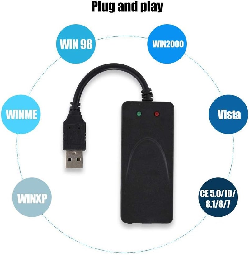 كلاراكو مودم اتصال هاتفي عادي، مودم فاكس، منفذ USB 2.0 مزدوج، سرعة 56 كيلوبت/ثانية، برنامج تشغيل مودم خارجي لأنظمة ويندوز 98، 2000، ME، XP، فيستا، CE 5.0، 10، 8.1، 8، 7، يدعم الاتصال بالإنترنت، إرسال واستقبال الفاكسات تلقائيًا. - Image 2