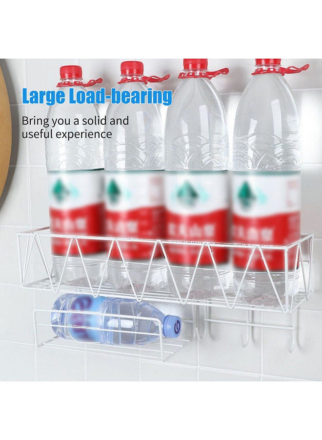 Shower Caddy With Face Towel Rack 3 Hooks Bathroom Shelf Organizer Wall Mounted Bathroom Shelf No Drilling Adhesive Shower Storage Basket Storage Rack for Toilet Dorm Kitchen - Image 2