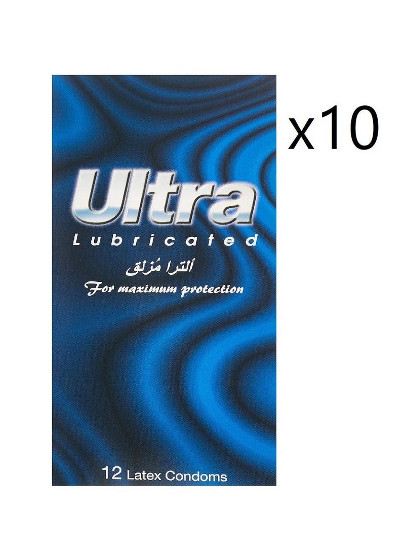 الترا واقي ذكري ازرق مزلق  12 حبة 10عبوة