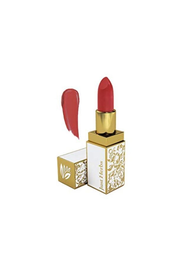 Just Herbs Ayurvedic Creamy Matte Lipstick For Moisturized Lips - Parabens & Chemical Free 06 Burnt Red (Half - Size) 1.8Gm  - Image 1