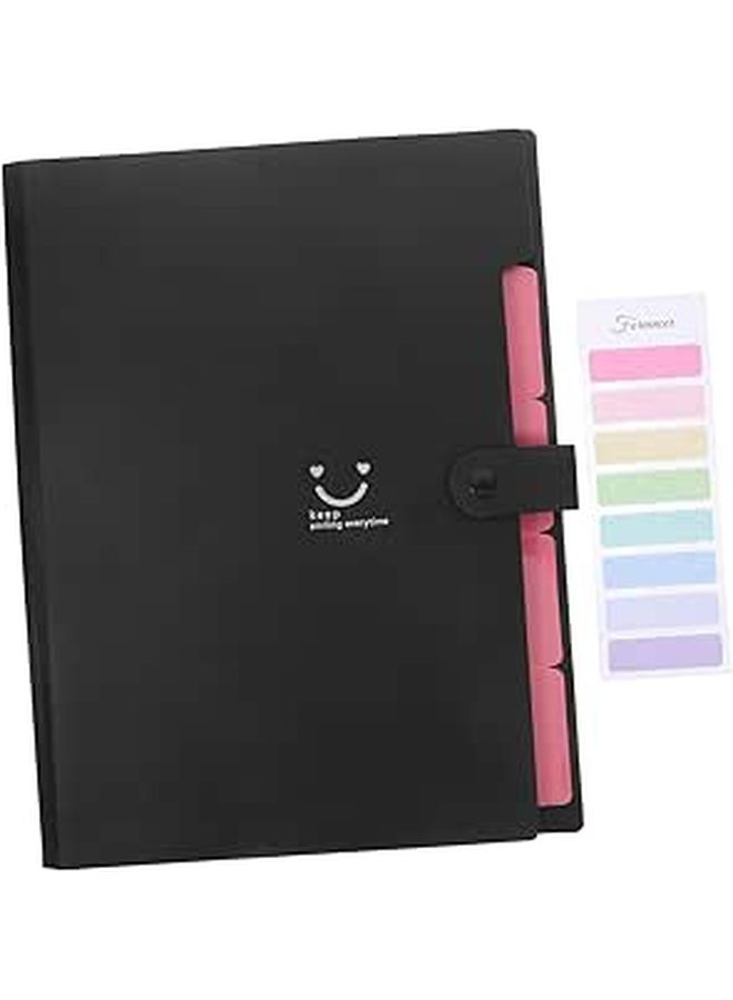 A4 Plastic File Folder 5 Pocket Organizer for School Office Home Documents - Image 1