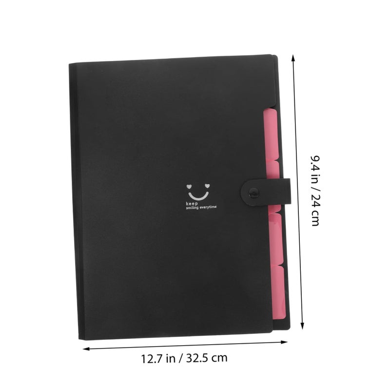 A4 Plastic File Folder 5 Pocket Organizer for School Office Home Documents - Image 3