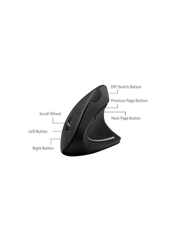 Anker AK-98ANWVM-UBA 2.4G Wireless Vertical Ergonomic Optical Mouse, 800/1200 /1600 DPI, 5 Buttons for Laptop, Desktop, PC & Macbook - - Image 5