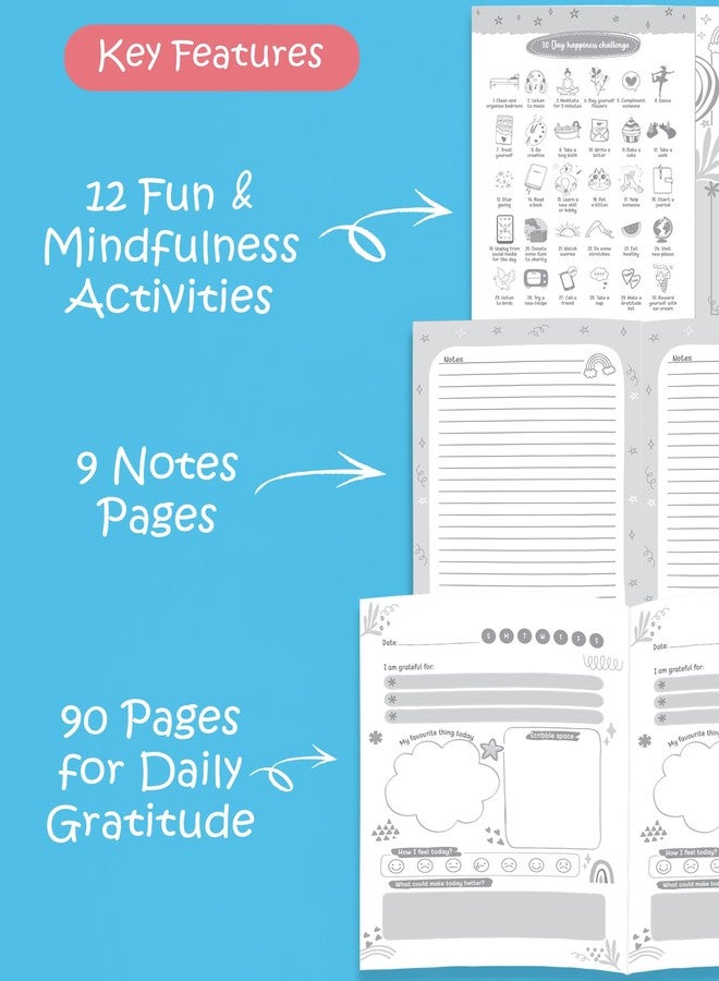 DOODLE Daily 5 Minute Gratitude Journal - Positivity, Wellness & Mindfulness Journal for Teens & Adults - 90-Day Habit Builder | 112 Undated Pages | A5 | Guided Prompts & Fun Activities - Image 4