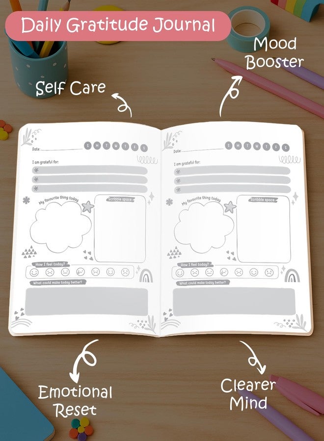 DOODLE Daily 5 Minute Gratitude Journal - Positivity, Wellness & Mindfulness Journal for Teens & Adults - 90-Day Habit Builder | 112 Undated Pages | A5 | Guided Prompts & Fun Activities - Image 2