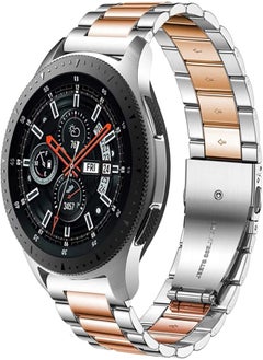 DEALELE DEALELE Stainless Steel Metal Strap for Samsung Galaxy 46mm(Silver/Rose Gold) 