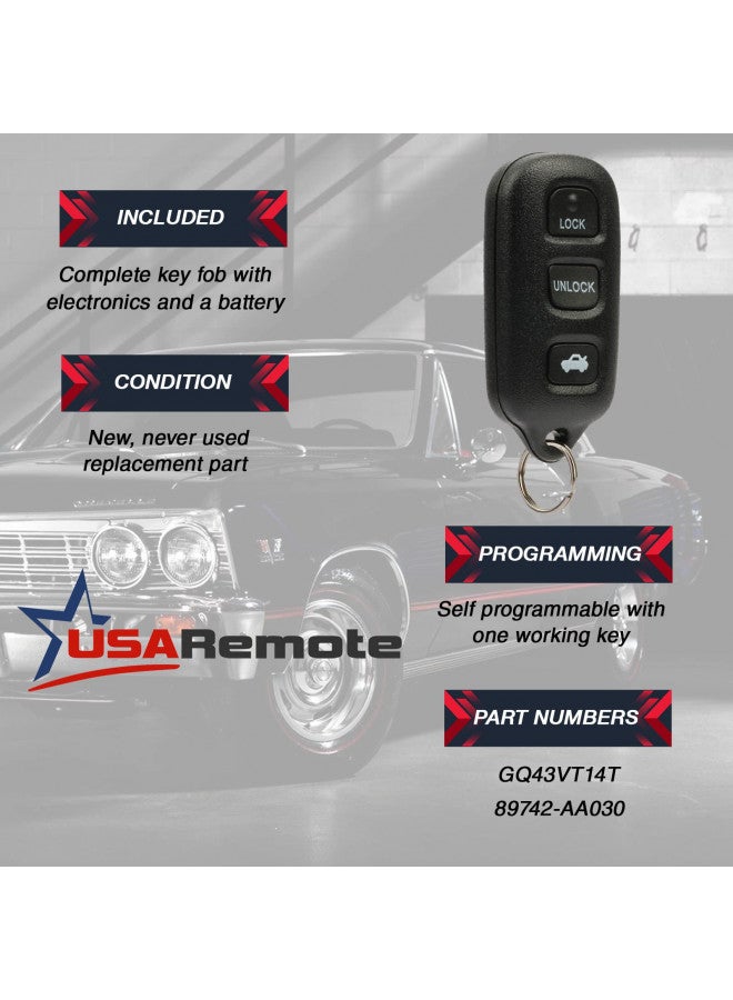 USARemote Key Fob fits 2002-2006 Toyota Camry / 2002-2003 Toyota Solara Keyless Entry Remote (GQ43VT14T) - Image 3
