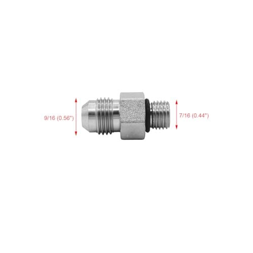 BEITERSTOE 4PACK 64000604O Hydraulic Hose Adapter Fitting 38 Male JIC 37 Flare 91618UNF 14 Male ORing Boss 71620UNF SAE Straight Pipe Joints Tube Connector Carbon Steel - Image 3