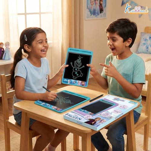 Kriiddaank 8.5" Frozen LCD Writing Tablet, Electronic Drawing Pad & Magic Slate for Kids, Toddler Travel Doodle Board with Lock Function, Portable Birthday Gift for 3-9 Year Old Boys & Girls, Blue - Image 2