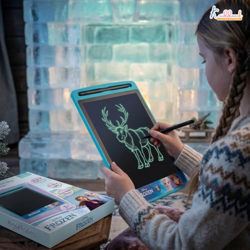 Kriiddaank 8.5" Frozen LCD Writing Tablet, Electronic Drawing Pad & Magic Slate for Kids, Toddler Travel Doodle Board with Lock Function, Portable Birthday Gift for 3-9 Year Old Boys & Girls, Blue - Image 3