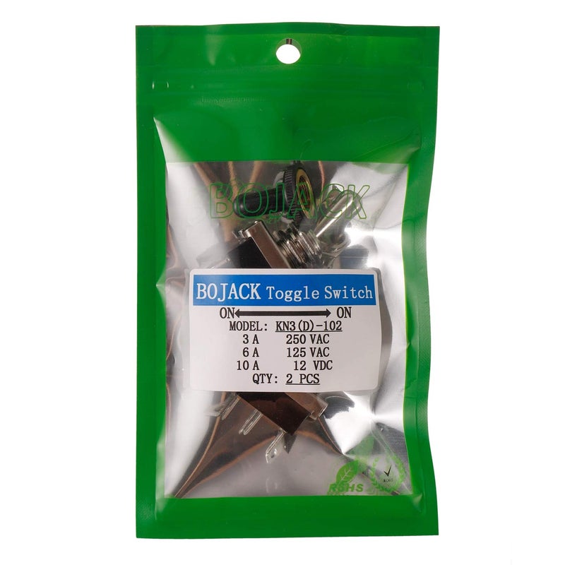 BOJACK Toggle Switch SPDT ON-ON 3 Terminal pin 12 VDC 25 A with Waterproof Cap for Auto Car 102 (Pack of 2) - Image 4