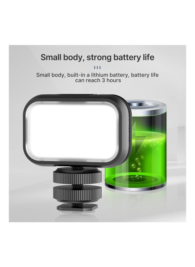 Y&D - Fill Light, LED Video Light Vlogging Soft Live Lighting 6500K, Built-in Rechargeable Battery, for iPhone, Gopro Hero 9/ 8/ 7/ 6/ 5 Compatible with Cold Shoe and Hot - Image 1