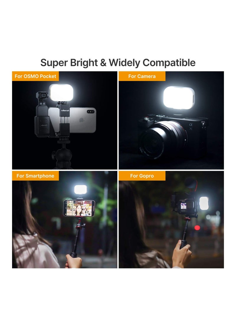 Y&D - Fill Light, LED Video Light Vlogging Soft Live Lighting 6500K, Built-in Rechargeable Battery, for iPhone, Gopro Hero 9/ 8/ 7/ 6/ 5 Compatible with Cold Shoe and Hot - Image 1