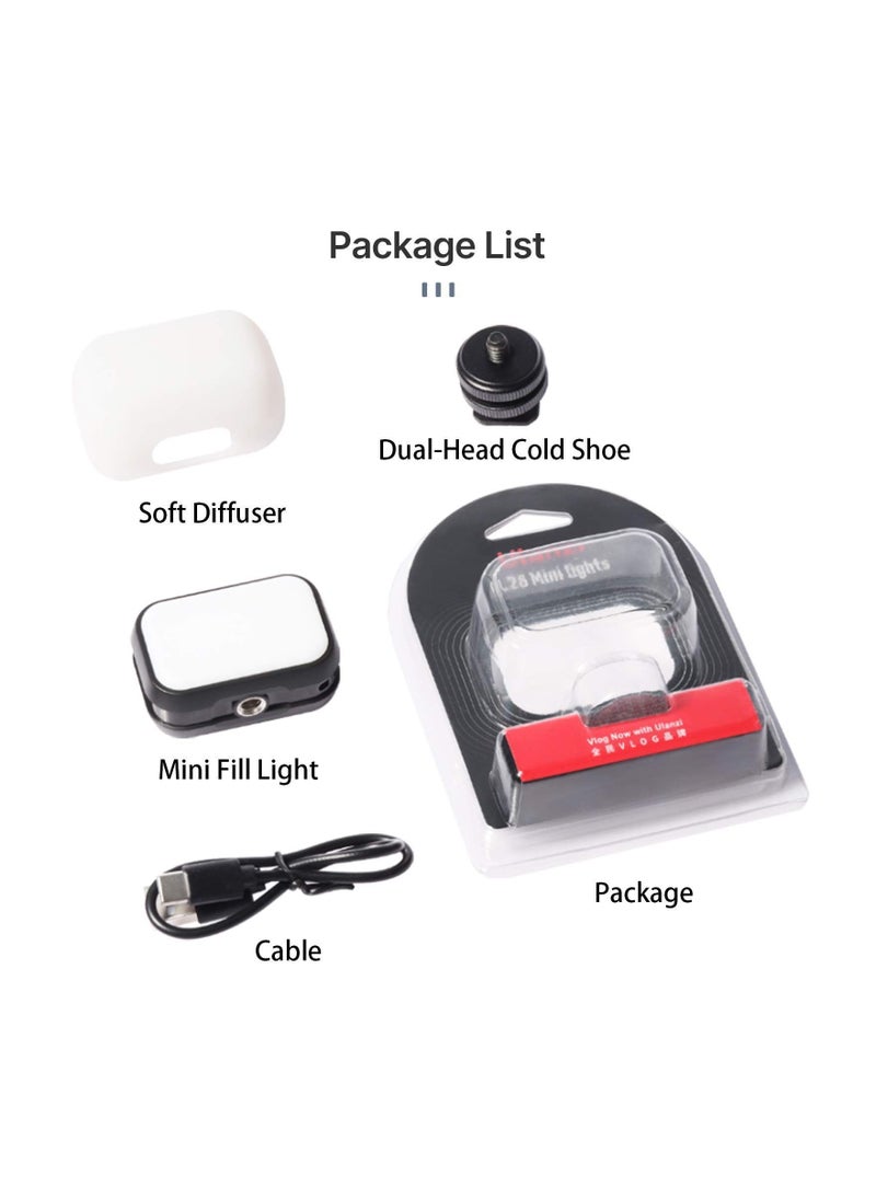 Y&D - Fill Light, LED Video Light Vlogging Soft Live Lighting 6500K, Built-in Rechargeable Battery, for iPhone, Gopro Hero 9/ 8/ 7/ 6/ 5 Compatible with Cold Shoe and Hot - Image 1