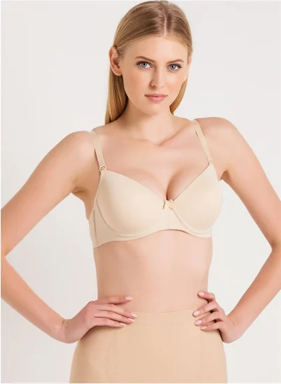 Magic Form 3045 Plain Fabric Thin Sponge Empty Cup Large Size Underwire Bra