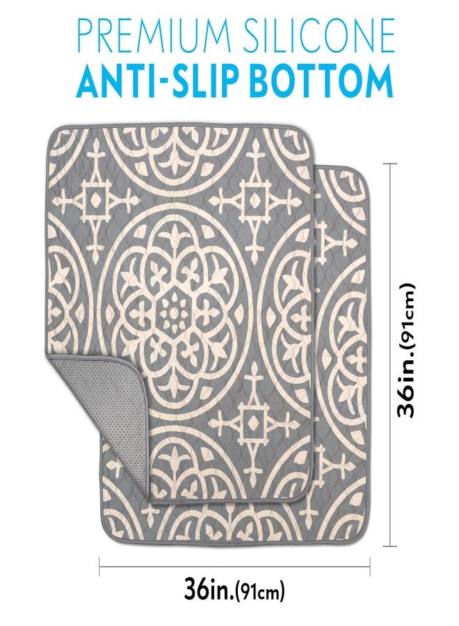 Paw Inspired Designer Print Dog Pads (2 Pack) | Premium Washable Pee Pads | Reusable Puppy Pads for Potty Training, Whelping, Waterproof Mat | Leakproof, Non-Slip Liner (Medallion Style, 36"x36" Size) - Image 2