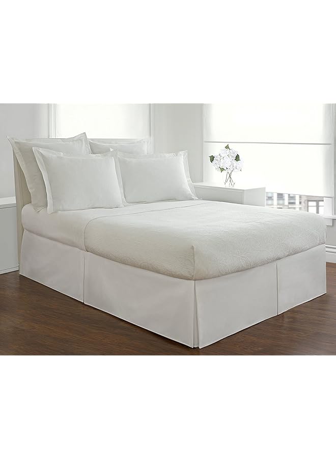 إيروريكس تنورة سرير مصممة من الألياف الدقيقة من Lux Hotel بتصميم كلاسيكي بطول 14 بوصة مع طيات، مقاس كاليفورنيا كينج، أبيض - Image 2