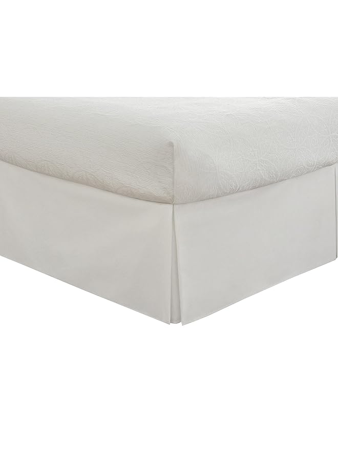 إيروريكس تنورة سرير مصممة من الألياف الدقيقة من Lux Hotel بتصميم كلاسيكي بطول 14 بوصة مع طيات، مقاس كاليفورنيا كينج، أبيض - Image 1