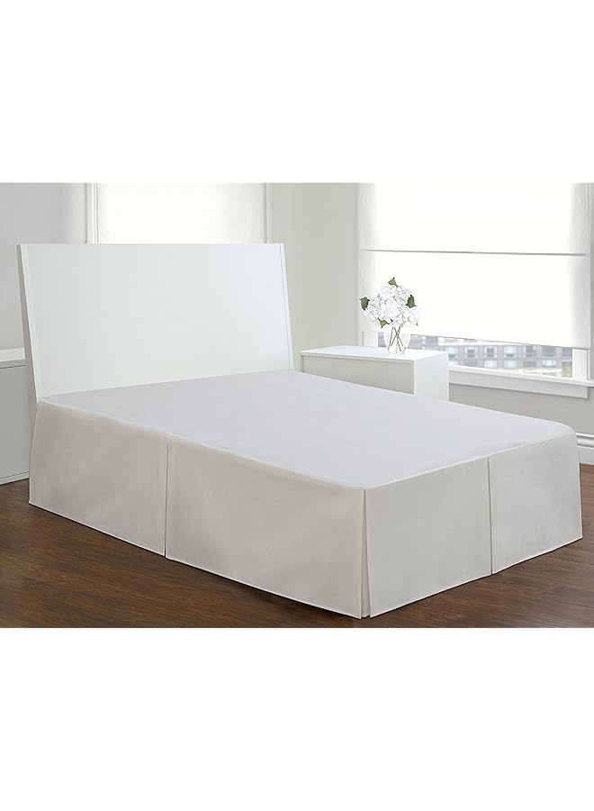 إيروريكس تنورة سرير مصممة من الألياف الدقيقة من Lux Hotel بتصميم كلاسيكي بطول 14 بوصة مع طيات، مقاس كاليفورنيا كينج، أبيض - Image 3