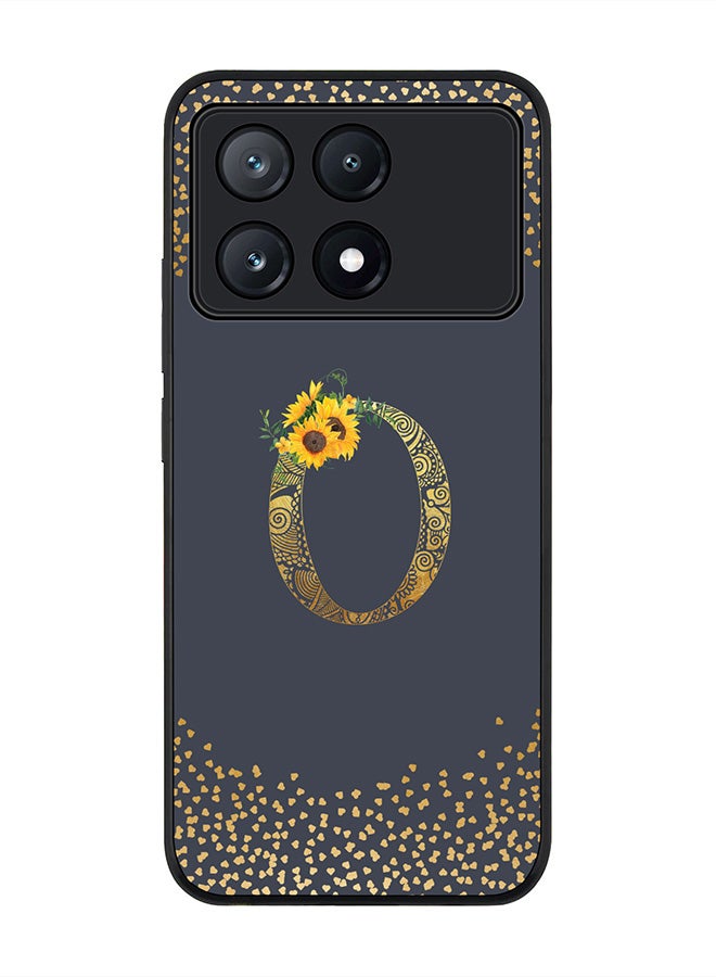 Stylizedd Rugged Black Edge Case for Xiaomi Poco X6 Pro, Slim fit Case Cover- Custom Monogram Initial Letter Mandala Floral Pattern Alphabet - O(Grey) - Image 1